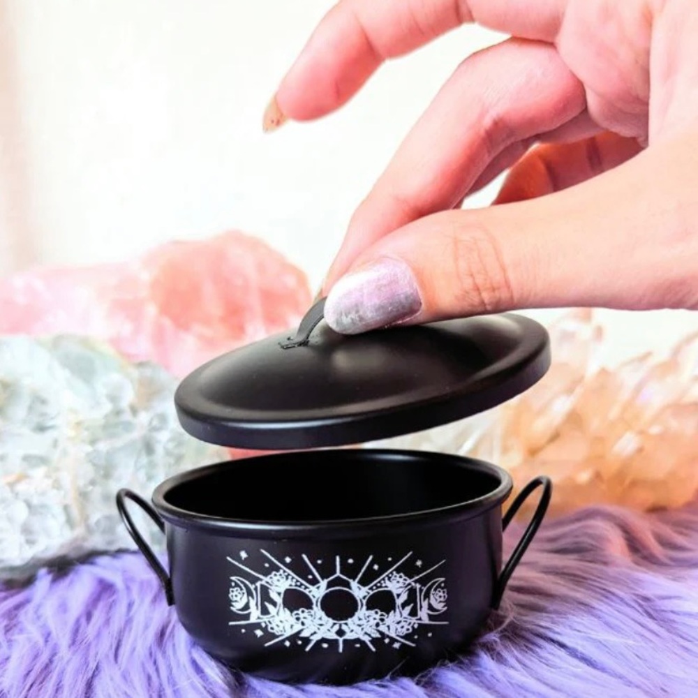 Goddess Provisions Mystic Cauldron Black and White Enamel Iron Fun Print